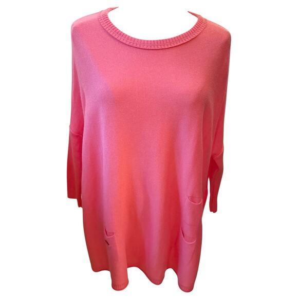 MerSea Catalina Sweater S/M Pink Dolman Sleeves Round Neck Mini Pockets - Picture 8 of 11